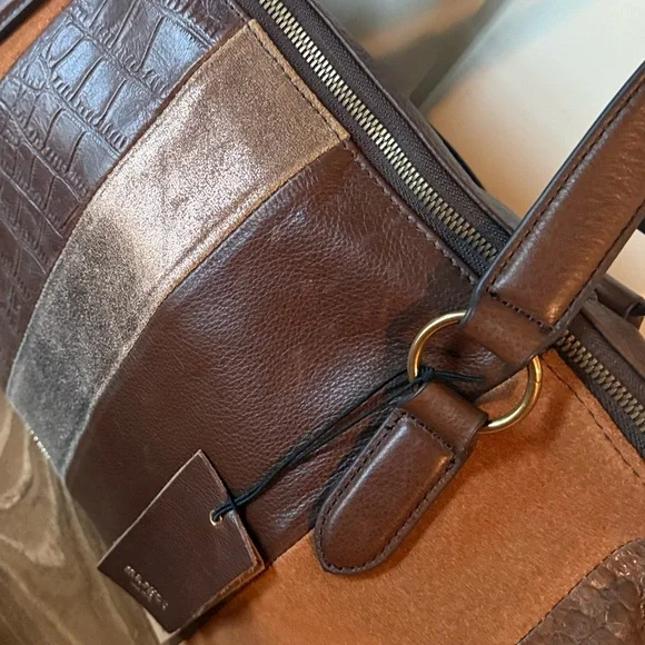 Margot Genuine Leather Boho Neutral Leather Satchel/Crossbody; NWT - Picture 7 of 10